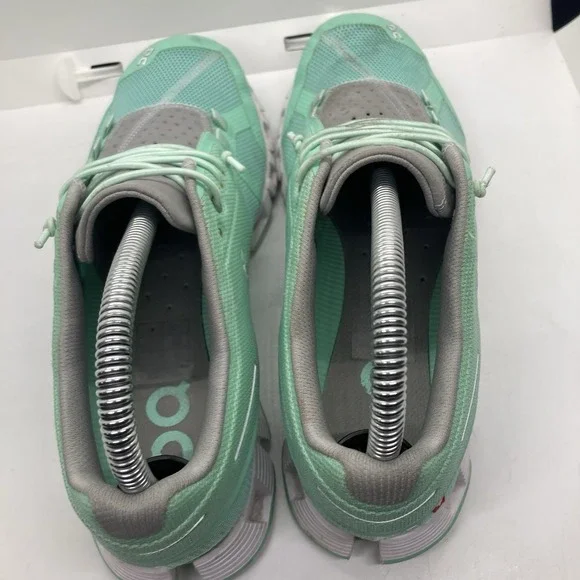 Womens On Cloud Cloud 5 Womens 7 Glacier Grey Meadow Green Running Sneakers Shoe - Picture 10 of 12